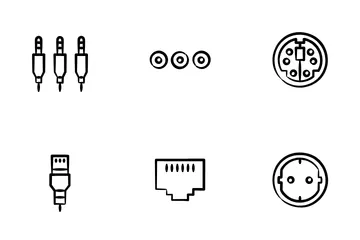 Portas e conectores Pacote de Ícones
