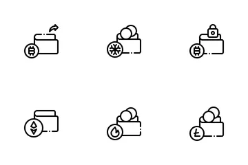 Portefeuilles de crypto-monnaie Pack d'Icônes