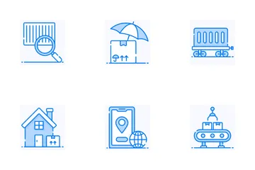 Postal And Cargo Service Icon Pack