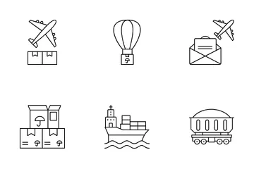 Postal And Cargo Service Icon Pack