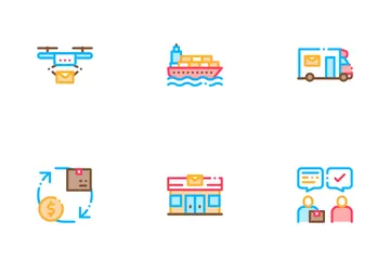 Postal Transportation Company Icon Pack