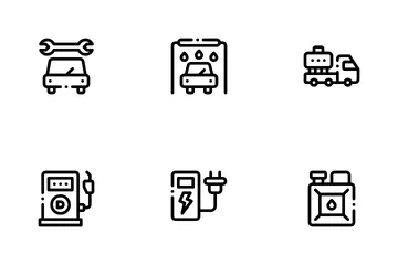 Posto de gasolina Pacote de Ícones