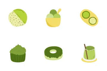 Postre Matcha Paquete de Iconos