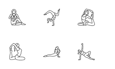 Posturas de yoga Paquete de Iconos