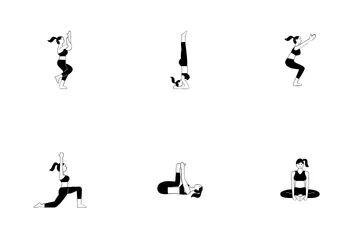 Posturas de yoga Paquete de Iconos