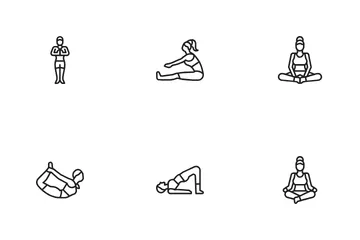 Posturas de yoga Paquete de Iconos