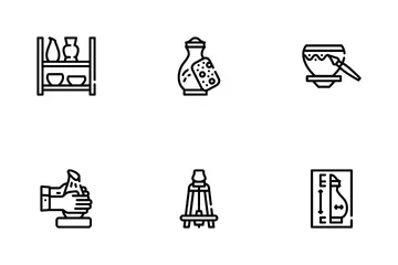 Pottery Production Icon Pack