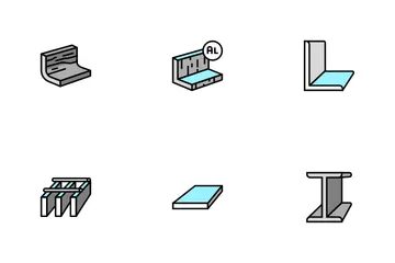 Poutre de construction en matériau métallique Pack d'Icônes