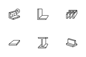 Poutre de construction en matériau métallique Pack d'Icônes
