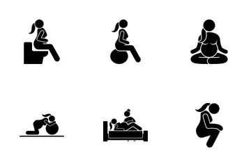 Pregnant Woman Lifestyle Icon Pack