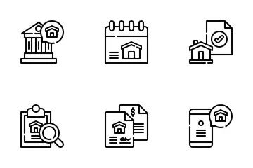 Préstamo hipotecario Paquete de Iconos