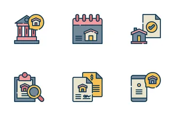Préstamo hipotecario Paquete de Iconos