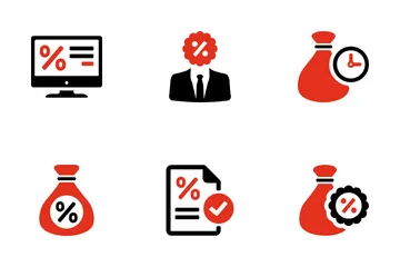 Préstamo y deuda Paquete de Iconos
