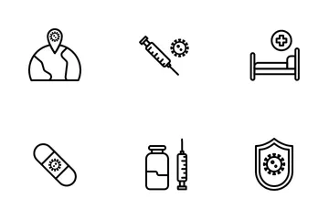Prevenção da Covid Pacote de Ícones