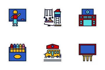 Primary School Color Icon Pack