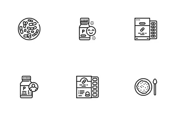 Bactérie probiotique Pack d'Icônes