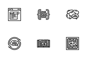 Procesamiento del lenguaje natural PNL Paquete de Iconos