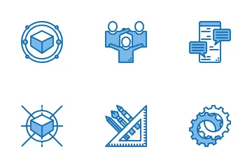 Proceso Creativo Azul Paquete de Iconos