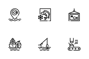 Proceso de negocio de la industria pesquera Paquete de Iconos