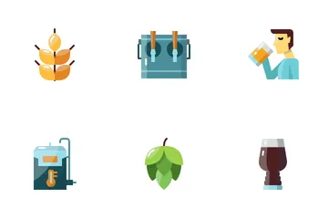 Processo e equipamentos para cerveja artesanal Icon Pack