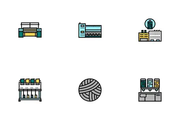 Produção Têxtil Pacote de Ícones