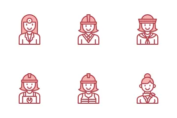 Profession Avatar Femme Icon Pack