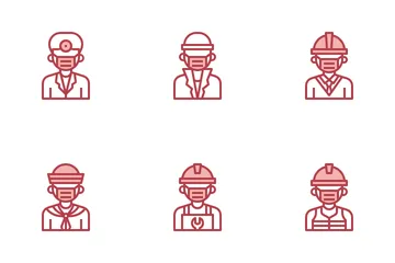 Profession Avatar Man With Mask Icon Pack
