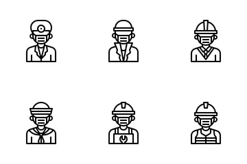 Profession Avatar Man With Mask Icon Pack