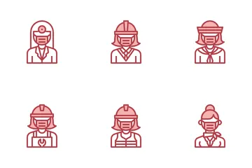 Profession Avatar Woman With Mask Icon Pack