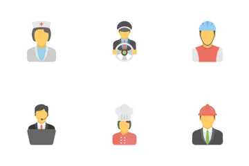 Professions Avatars Flat Icons  Icon Pack