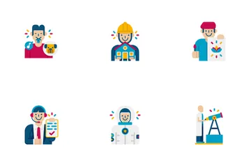 Professions Man Diversity Icon Pack