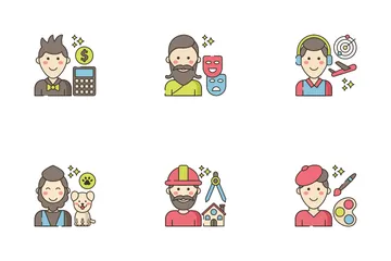 Professions Man Diversity Icon Pack