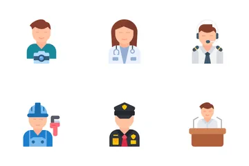 Professions Men Diversity Icon Pack