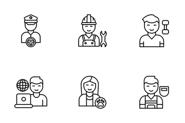 Professions Men Diversity Icon Pack