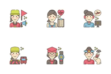 Professions Woman Diversity Icon Pack