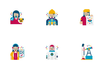 Professions Woman Diversity Icon Pack