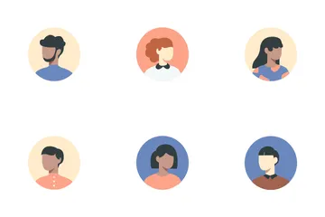 Profil, Avatar, Mann Frau Symbolpack