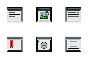 Progettazione del layout del browser e del sito web Icon Pack