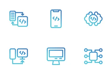 Programação e Desenvolvimento (gradiente Outline)av Pacote de Ícones