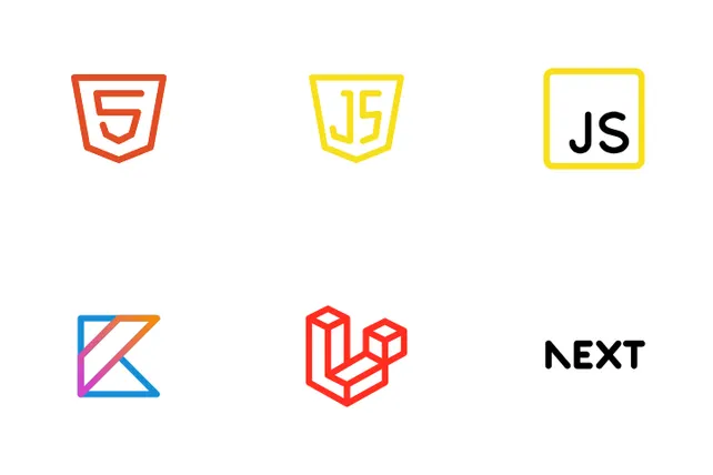 Programming Languages And Frameworks Icon Pack - 33 Line Seo & Web ...