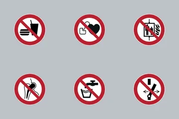 Prohibition Circular Signs Icon Pack