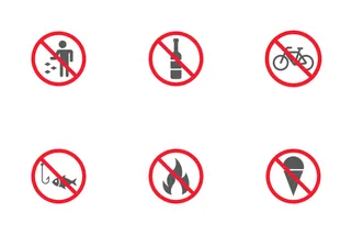 Prohibition Glyph Icons