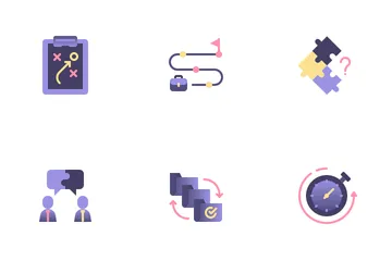 Project Management Flat Colors Icon Pack