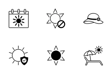 Proteção solar Pacote de Ícones