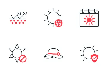 Proteção solar Pacote de Ícones