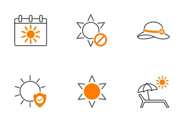 Proteção solar Pacote de Ícones