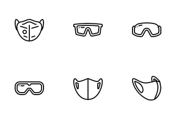 Protective Face Mask Icon Pack