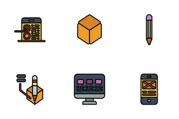 Prototype Color Lineal Style Icon Pack