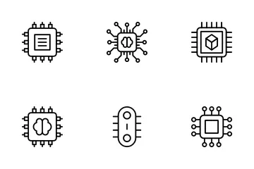 Prozessor-Mikrochip Symbolpack