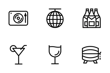 Pub & Bar Outline Style Icon Pack